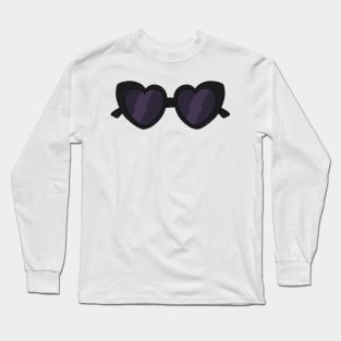 black heart shaped sunglasses aesthetic dollette coquette Long Sleeve T-Shirt